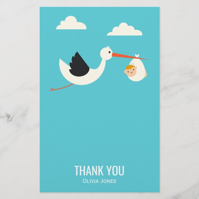 Stork Arrival Stationery (Front)
