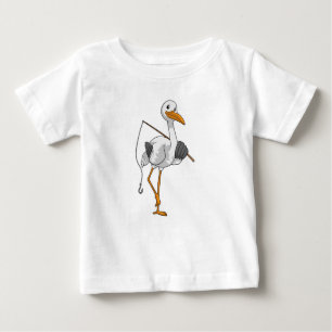 Stork as Fisher with Fishing rod Baby T-Shirt