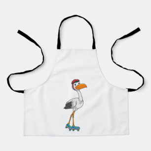 Stork as Inline skater with Roller skates Apron