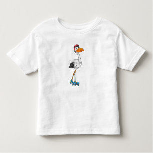 Stork as Inline skater with Roller skates Toddler T-Shirt