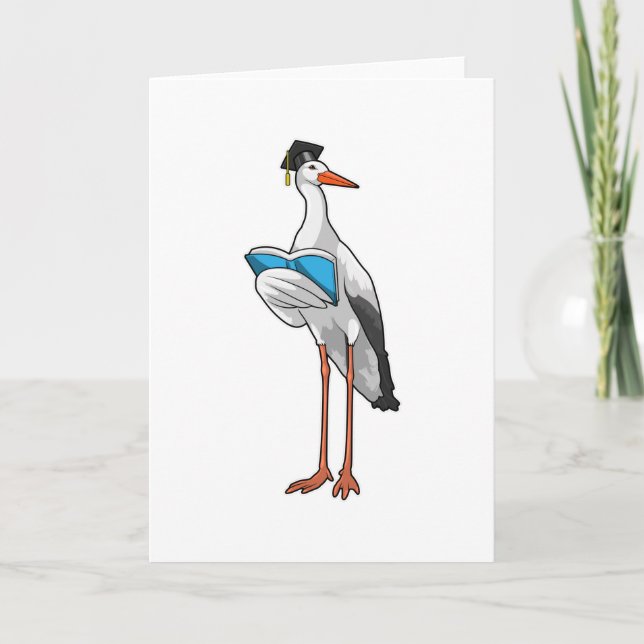 Stork as Teacher with Book Card (Front)