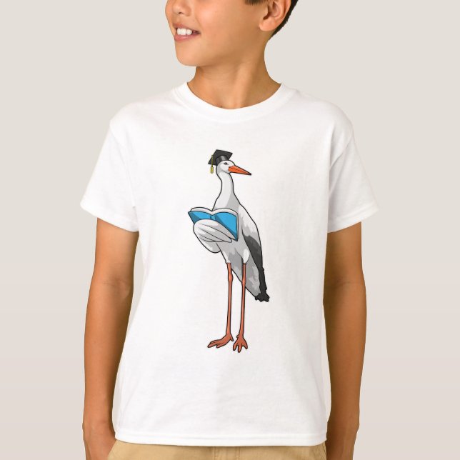 Stork as Teacher with Book T-Shirt (Front)