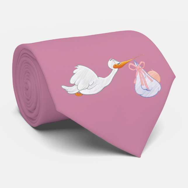 Stork at work tie (Rolled)