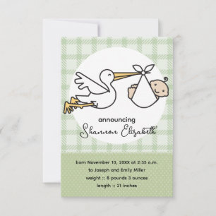 Stork Baby Birth Announcements