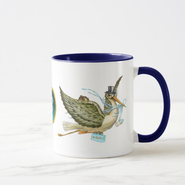 STORK BABY BOY SHOWER MUG (Right)