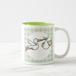 Stork Baby Delivery Two-Tone Coffee Mug