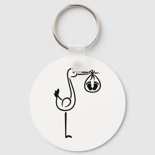 Stork baby feet key ring (Front)