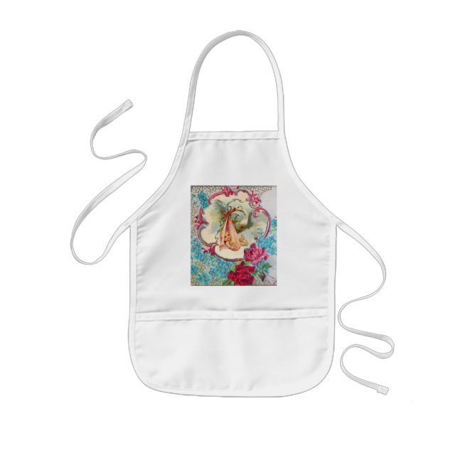 STORK BABY GiRL SHOWER Kids Apron (Front)