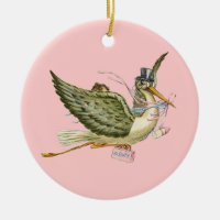 STORK BABY GIRL SHOWER MONOGRAM  Red Ruby