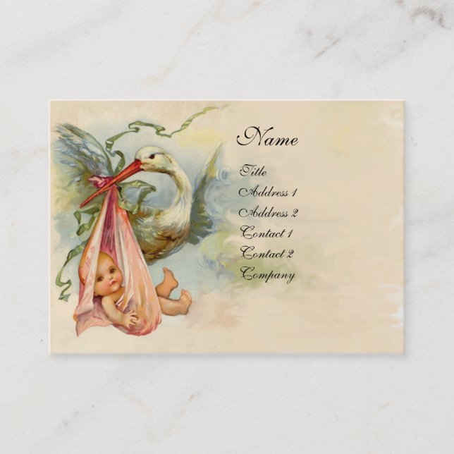 STORK BABY SHOWER 2 BUSINESS CARD (Front)