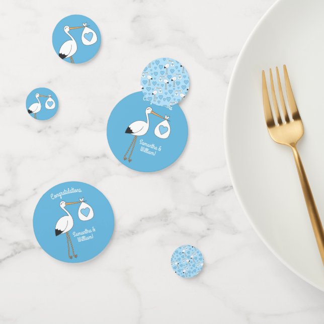 Stork Baby Shower Blue Boy Confetti (Group)