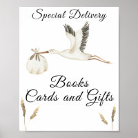 stork baby shower - books, cards & gifts