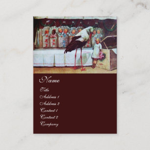 STORK BABY SHOWER  brown Business Card