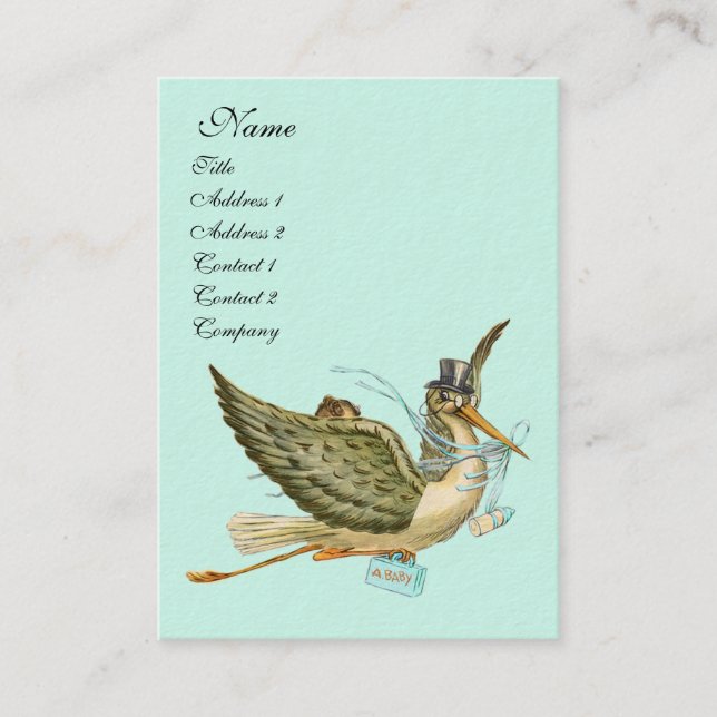 STORK BABY SHOWER BUSINESS CARD (Front)