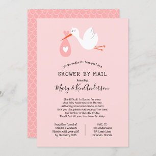 Stork Baby Shower by Mail Invitation