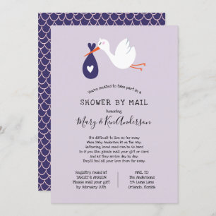 Stork Baby Shower by Mail Invitation