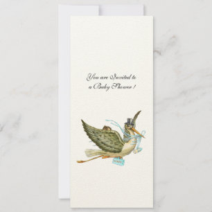 STORK BABY SHOWER, felt paper Invitation