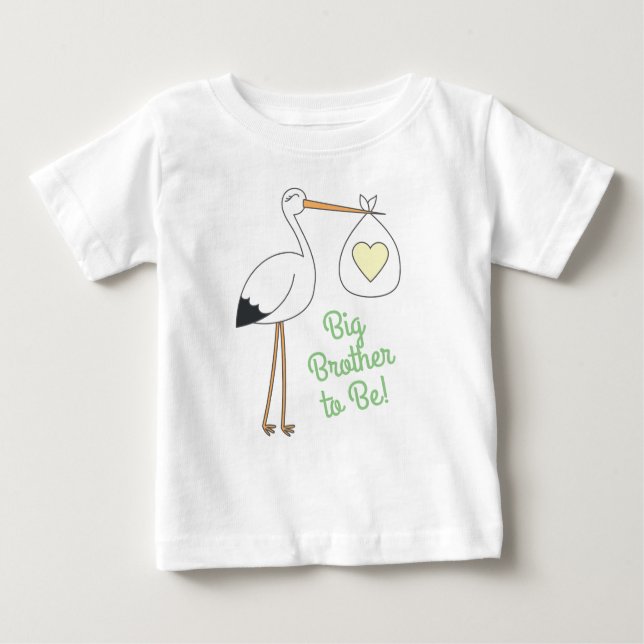 Stork Baby Shower Green Gender Neutral Baby T-Shirt (Front)