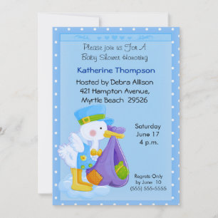 Stork Baby  Shower Invitation