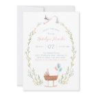 Stork Baby Shower Invitation Pink and Blue