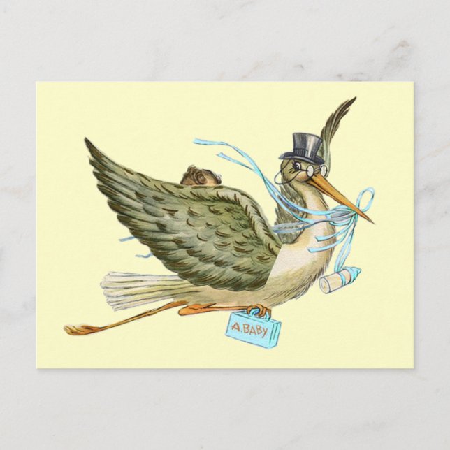 STORK BABY SHOWER INVITATION POSTCARD (Front)