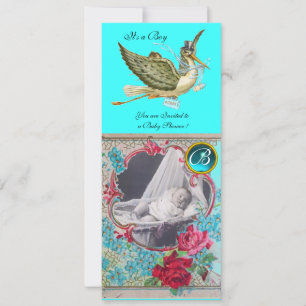 STORK BABY SHOWER MONOGRAM PHOTO TEMPLATE