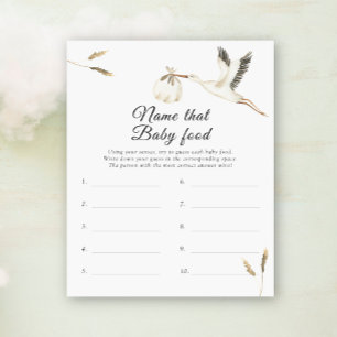 Stork baby shower - Name that baby food