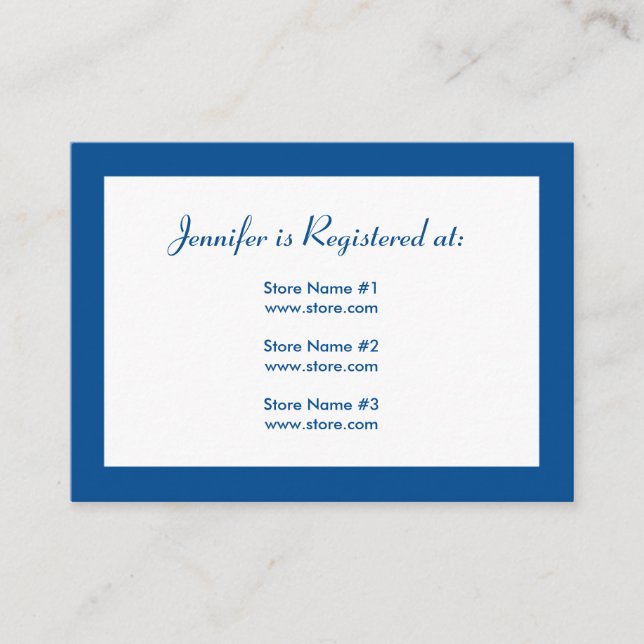 Stork Baby Shower Registry Card - Blue (Front)