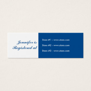 Stork Baby Shower Small Registry Card - Blue