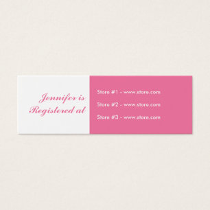 Stork Baby Shower Small Registry Card - Pink