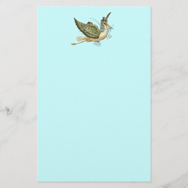 STORK BABY SHOWER STATIONERY (Front)