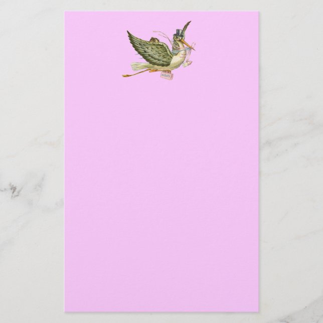STORK BABY SHOWER STATIONERY (Front)