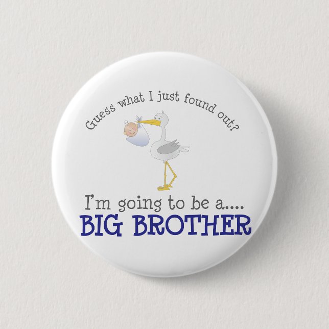 Stork Big Brother 6 Cm Round Badge (Front)
