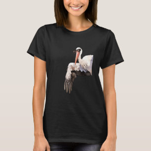 Stork Bird With Sunglasses Peeking From Side Funny T-Shirt