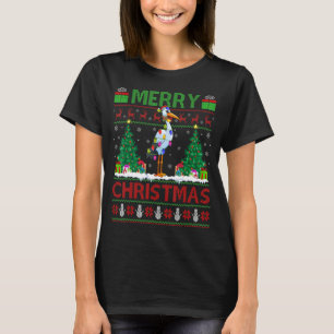 Stork Bird Xmas Tree Ugly Santa Stork Christmas T-Shirt
