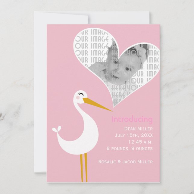 Stork Birth Announcement (Front)