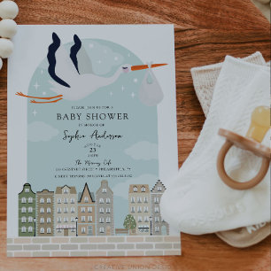 Stork Boho Baby Shower Special Delivery Sprinkle Invitation