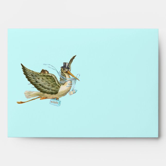 STORK BOY BABY SHOWER , Blue Envelopes (Front)