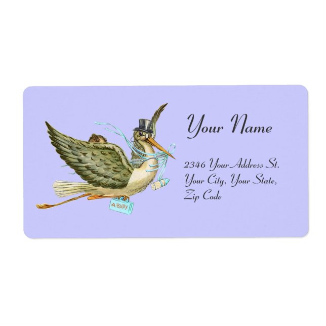 STORK BOY BABY SHOWER , Blue White (Front)