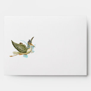 STORK BOY BABY SHOWER , Blue White Envelope