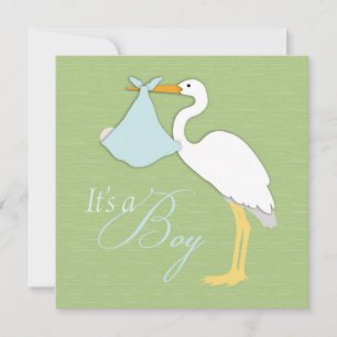 Stork Boy Invitation Square