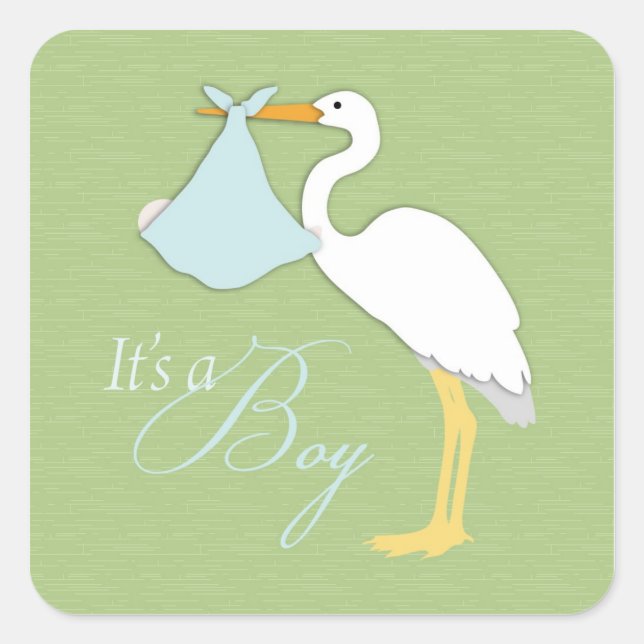 Stork Boy Square Sticker (Front)