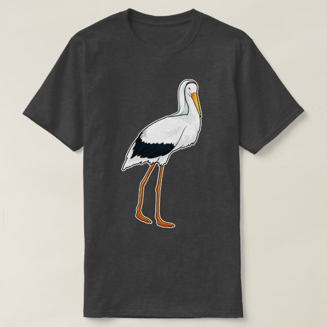 Stork Bride Veil Wedding T-Shirt (Design Front)