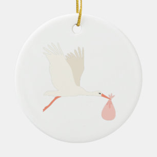 Stork Bundle Ceramic Ornament