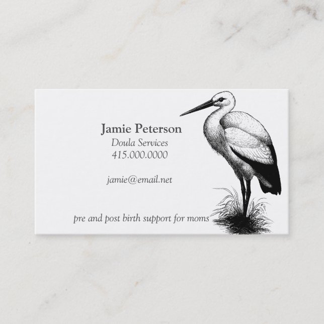 Stork Call The Doula Business Cards (Front)