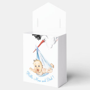 Stork Carrying Baby - Cartoon Drawing Sweet Funny Favour Box