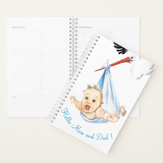 Stork Carrying Baby Planner (Display)
