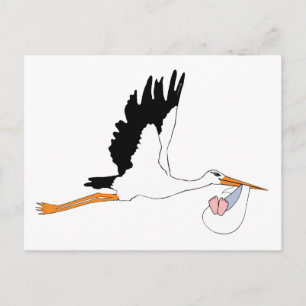 Stork delivering Baby Postcard