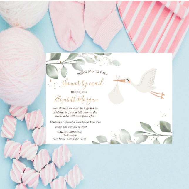 Stork Delivery Baby Shower By Mail Invitation (Creator Uploaded)
