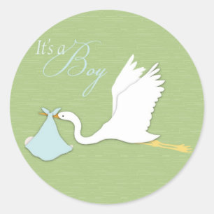 Stork Delivery Boy Sticker